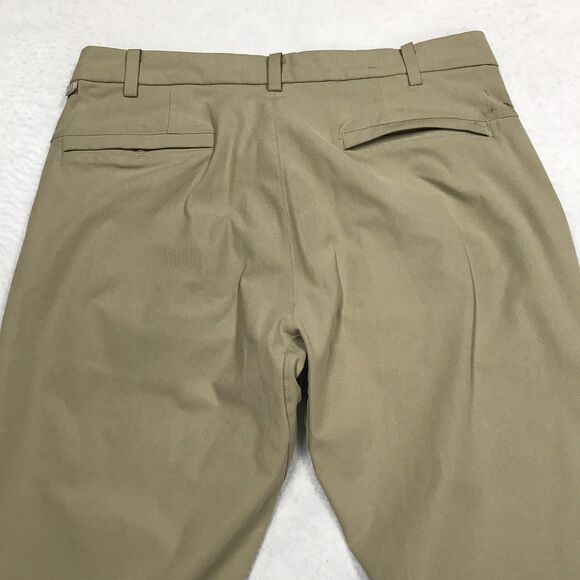 LULULEMON Commission Pants Men 32 (34x31) Tan Classic Fit Warpstreme Performance - Picture 4 of 16